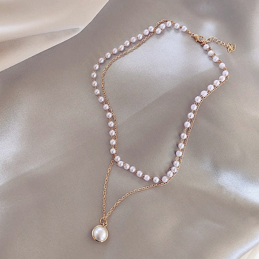 Chain pearl necklace