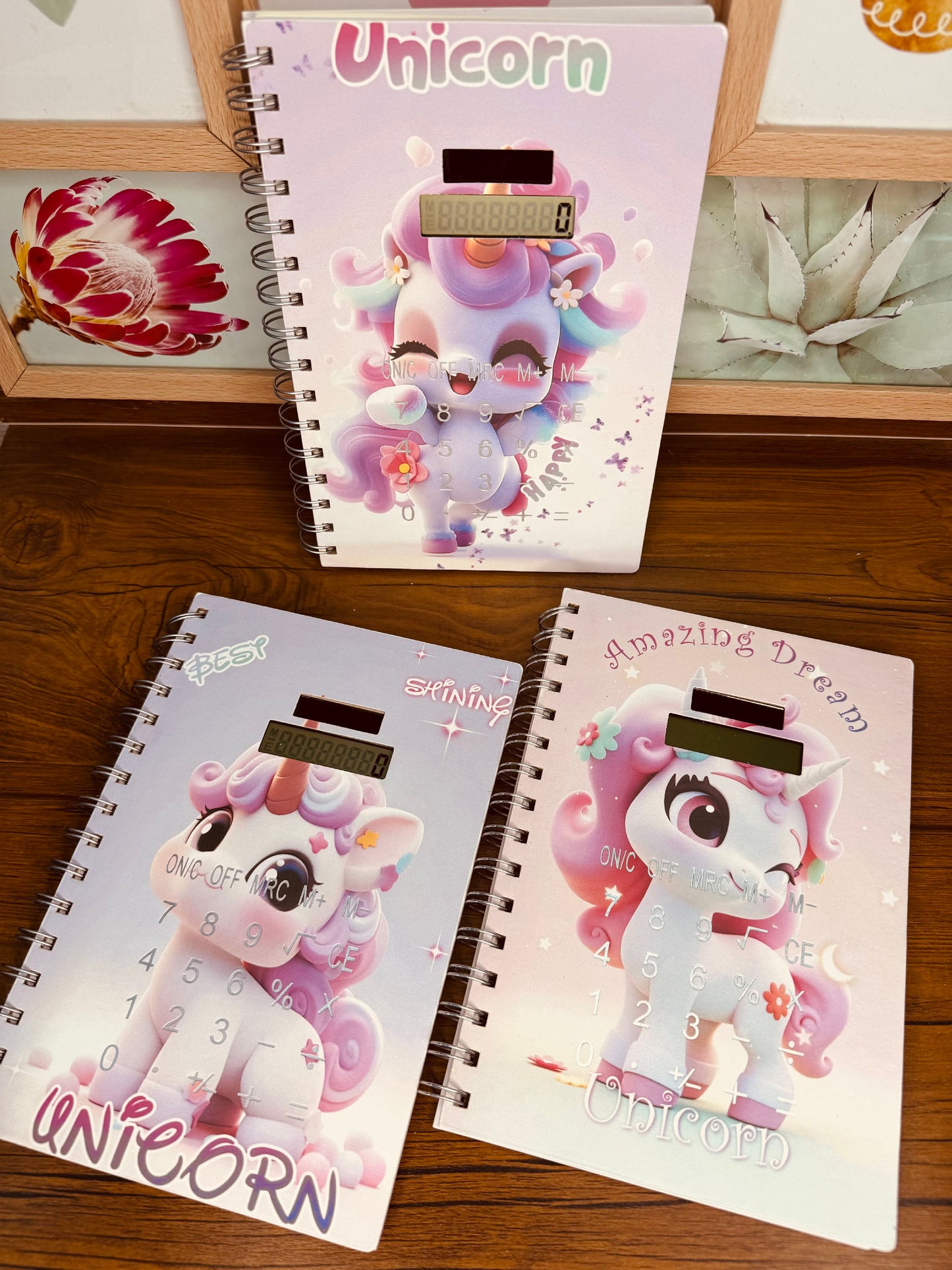 Calculator A5 Spiral Notebook Unicorn