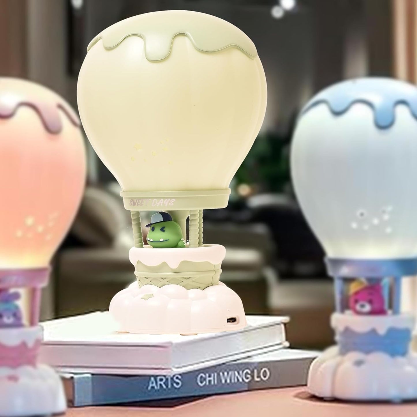Ice Cream Air Balloon Night Table Lamp