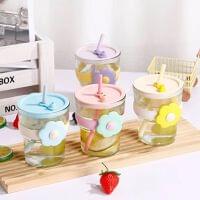 Flower Design Glass Sipper 350 ML