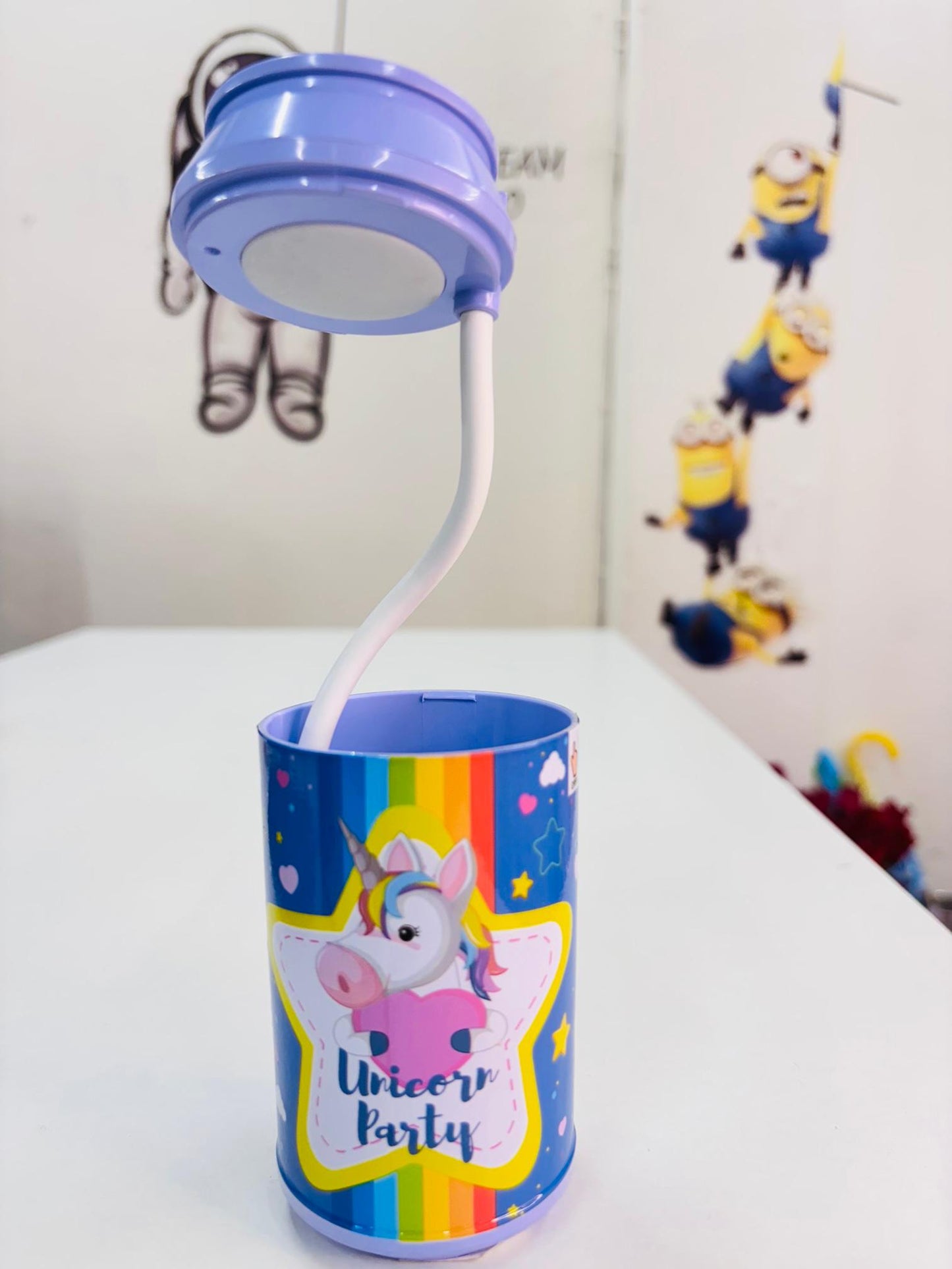 Unicorn Print 2-in-1 LED Desk Lamp with Pen Holder
