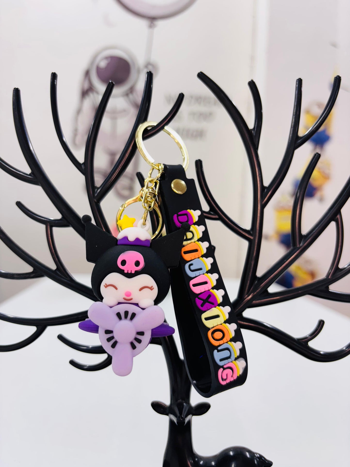 Kuromi with Aeroplane 3D Key Ring