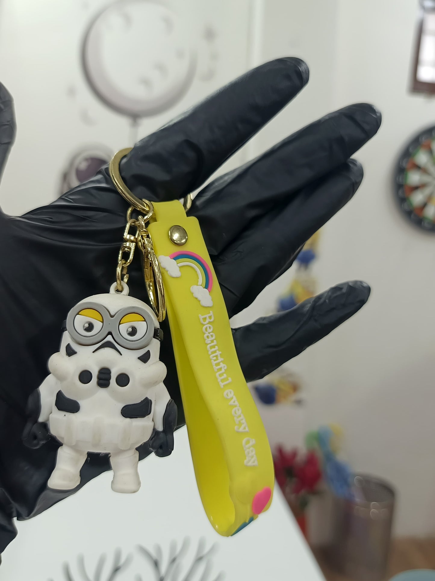 White Minion 3D Keyring