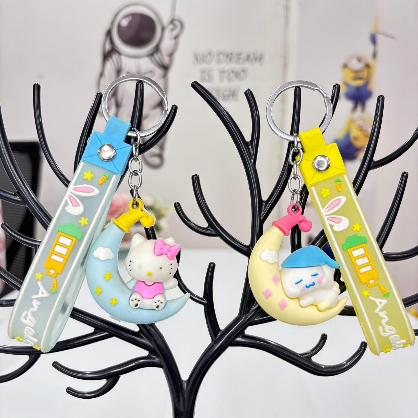 Kitty Moon Keychain
