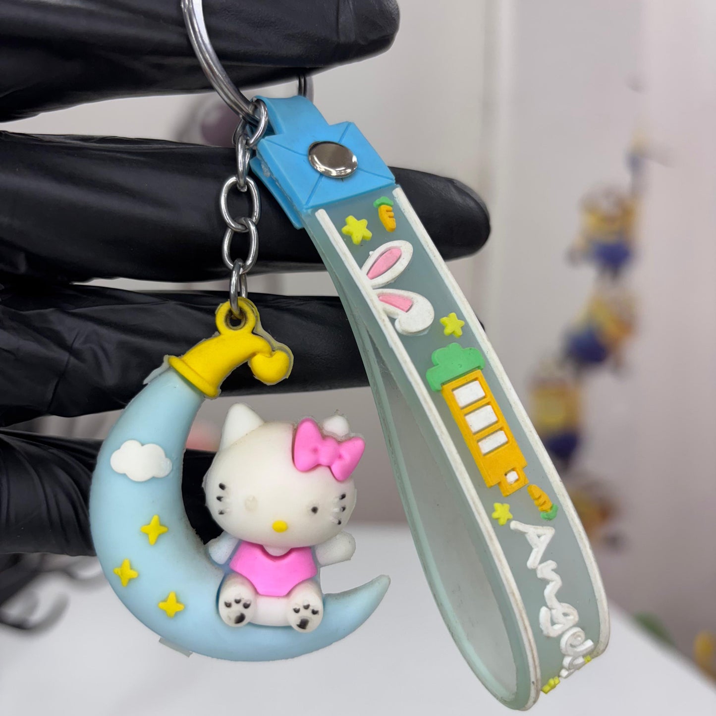Kitty Moon Keychain