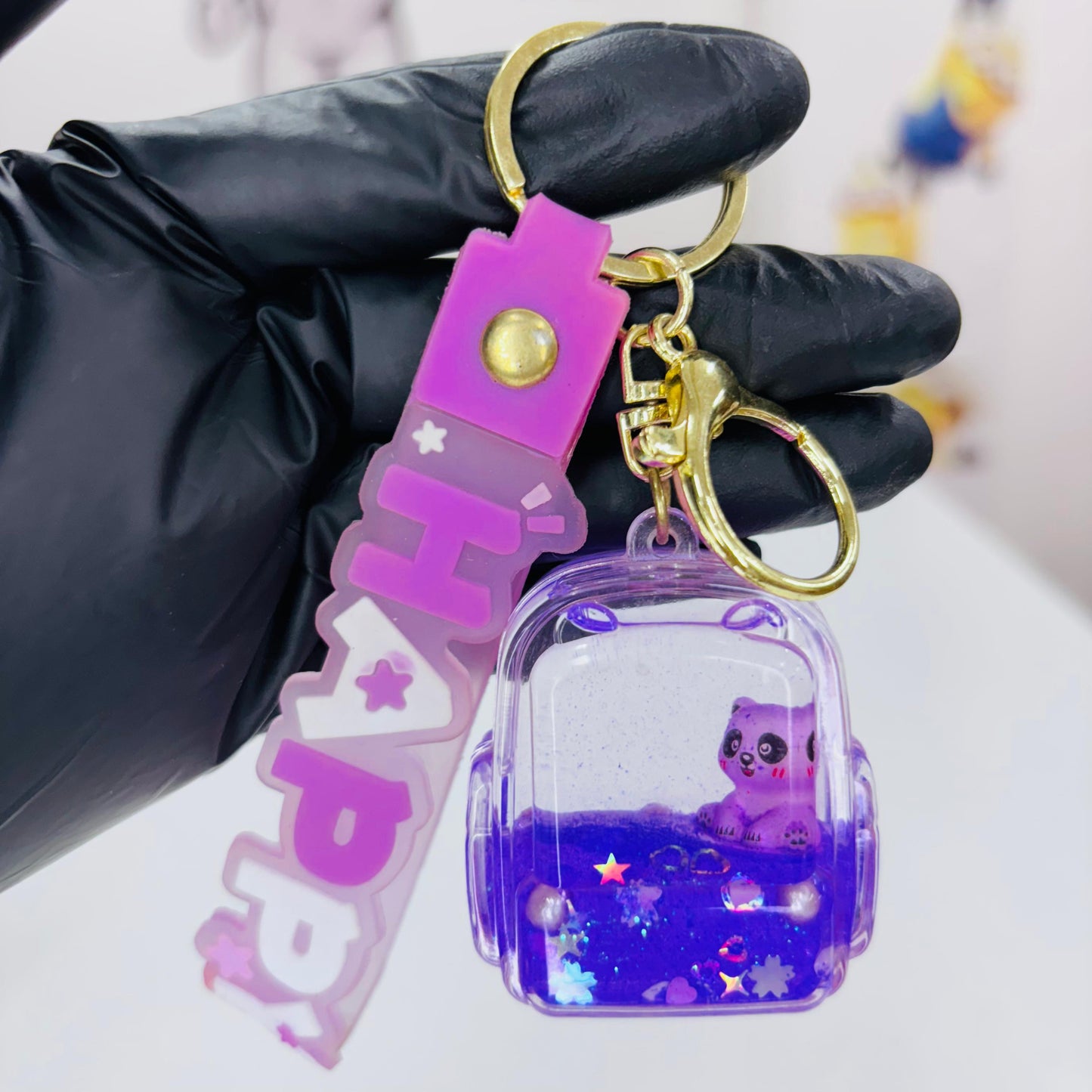 Mini Bag shape Glitter Keychain
