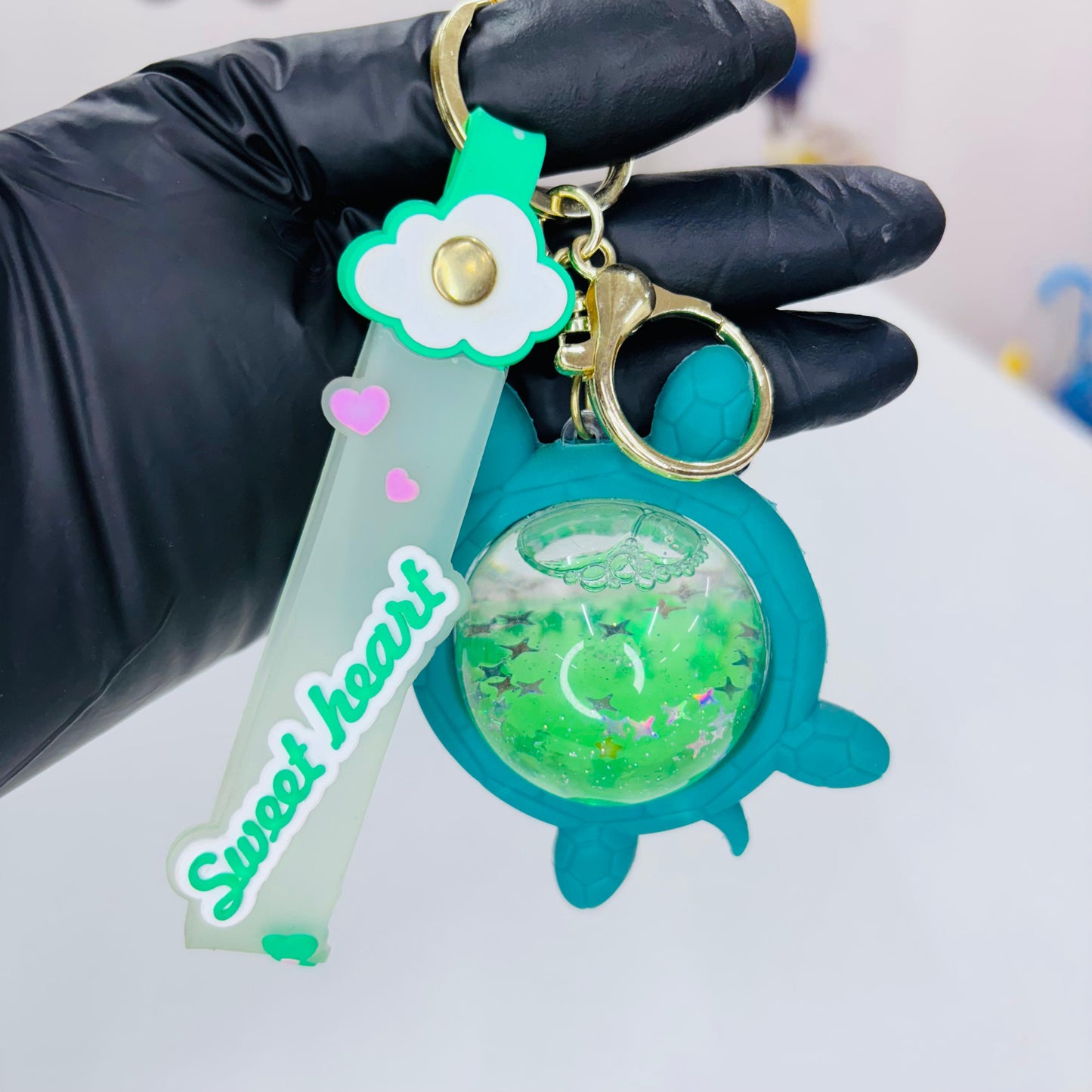 Turtle Liquid Keychain