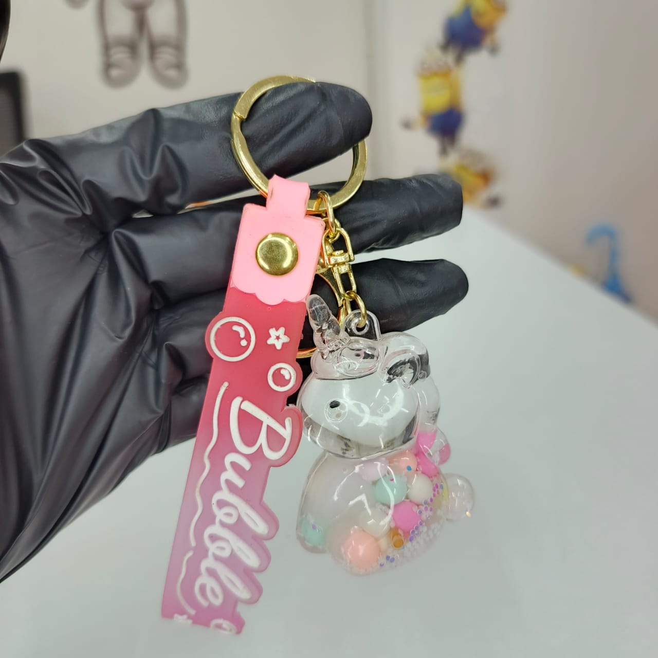 Liquid Glitter Unicorn Keychain