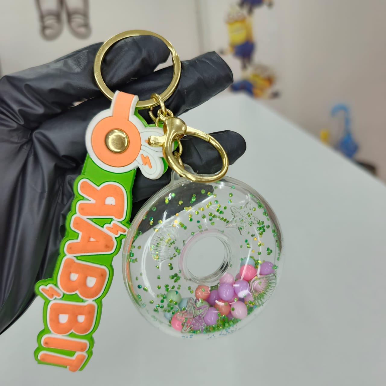 Glitter Donut Keychain