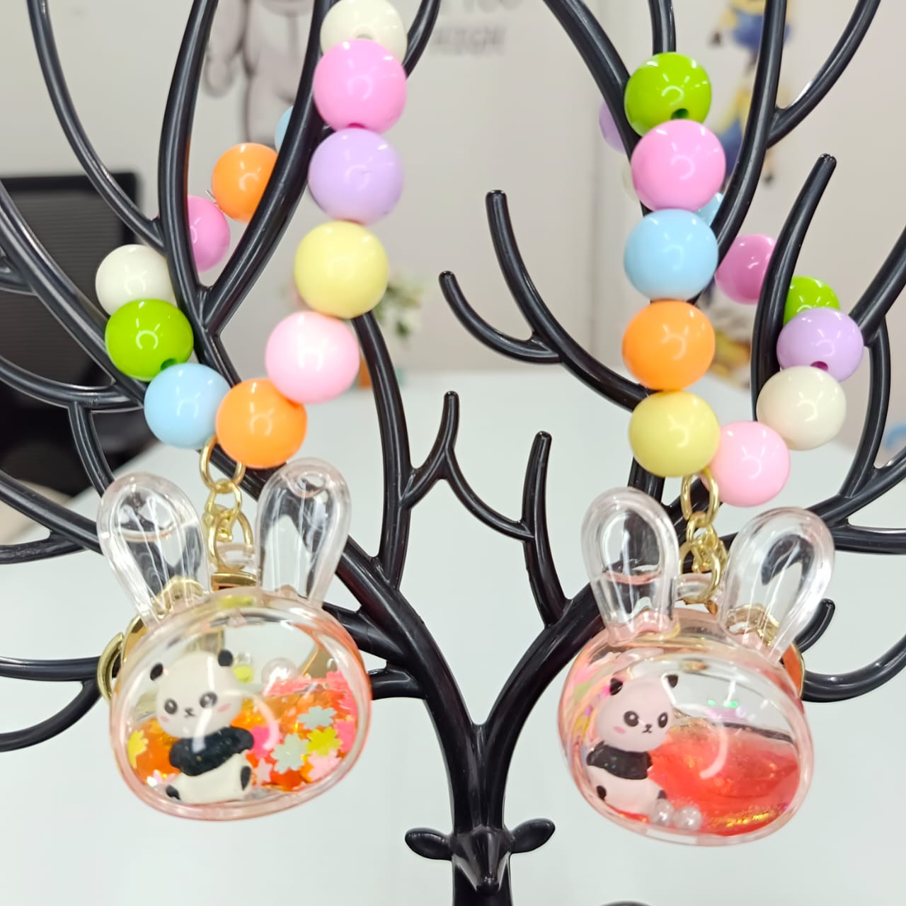 Panda Bunny Charm Keychain