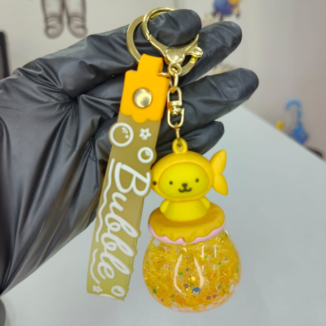 Pompompurin Glitter Keychain