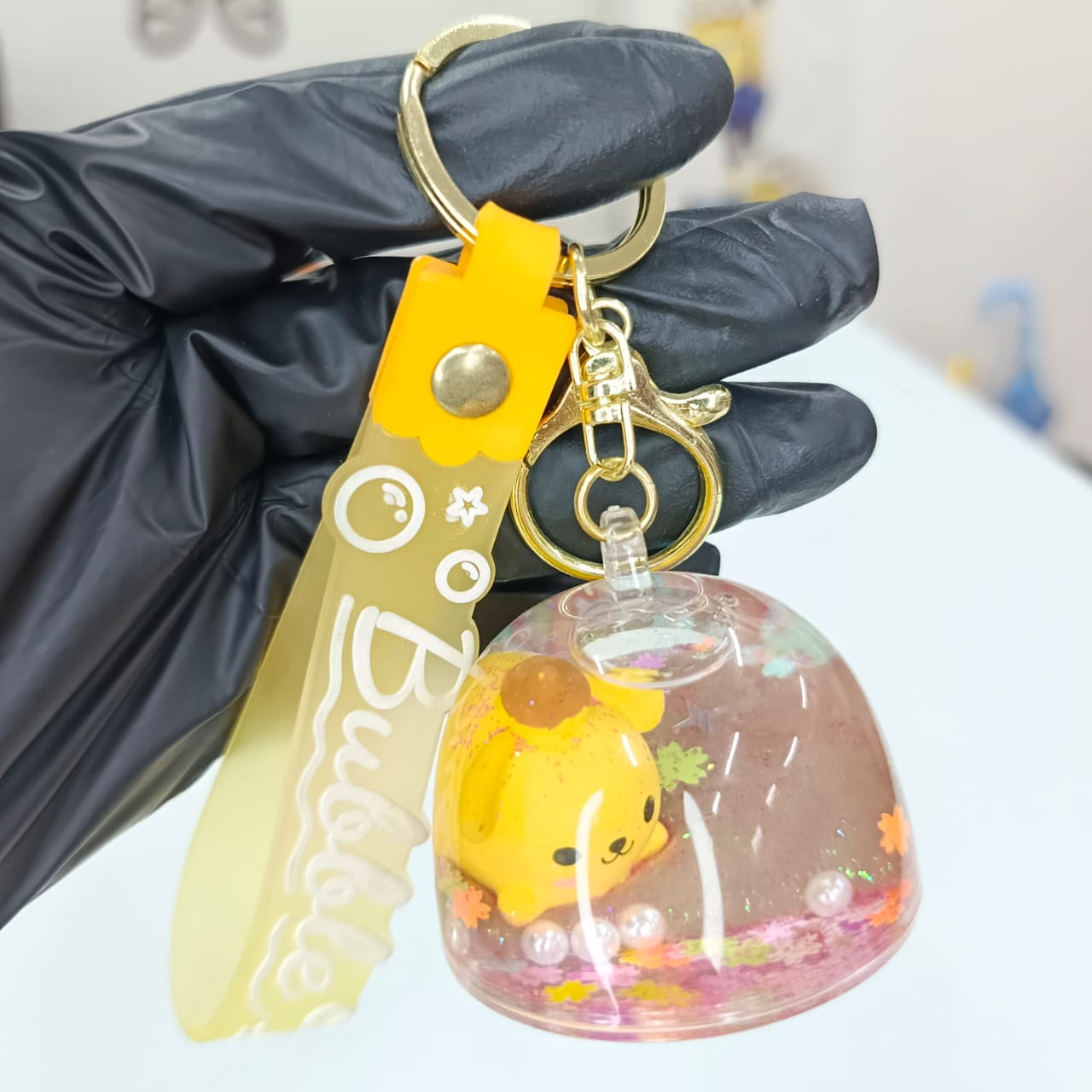 Bubble Pompompurin Dome Keychain