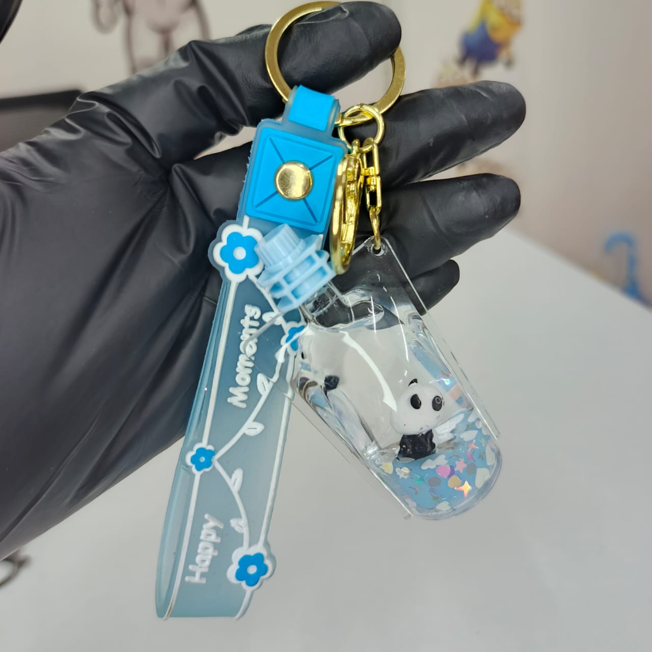 Cute pouch Liquid Keychain