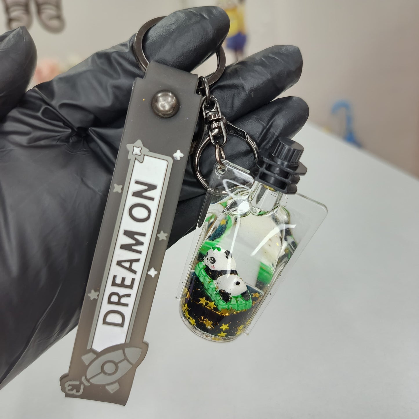 Cute pouch Liquid Keychain
