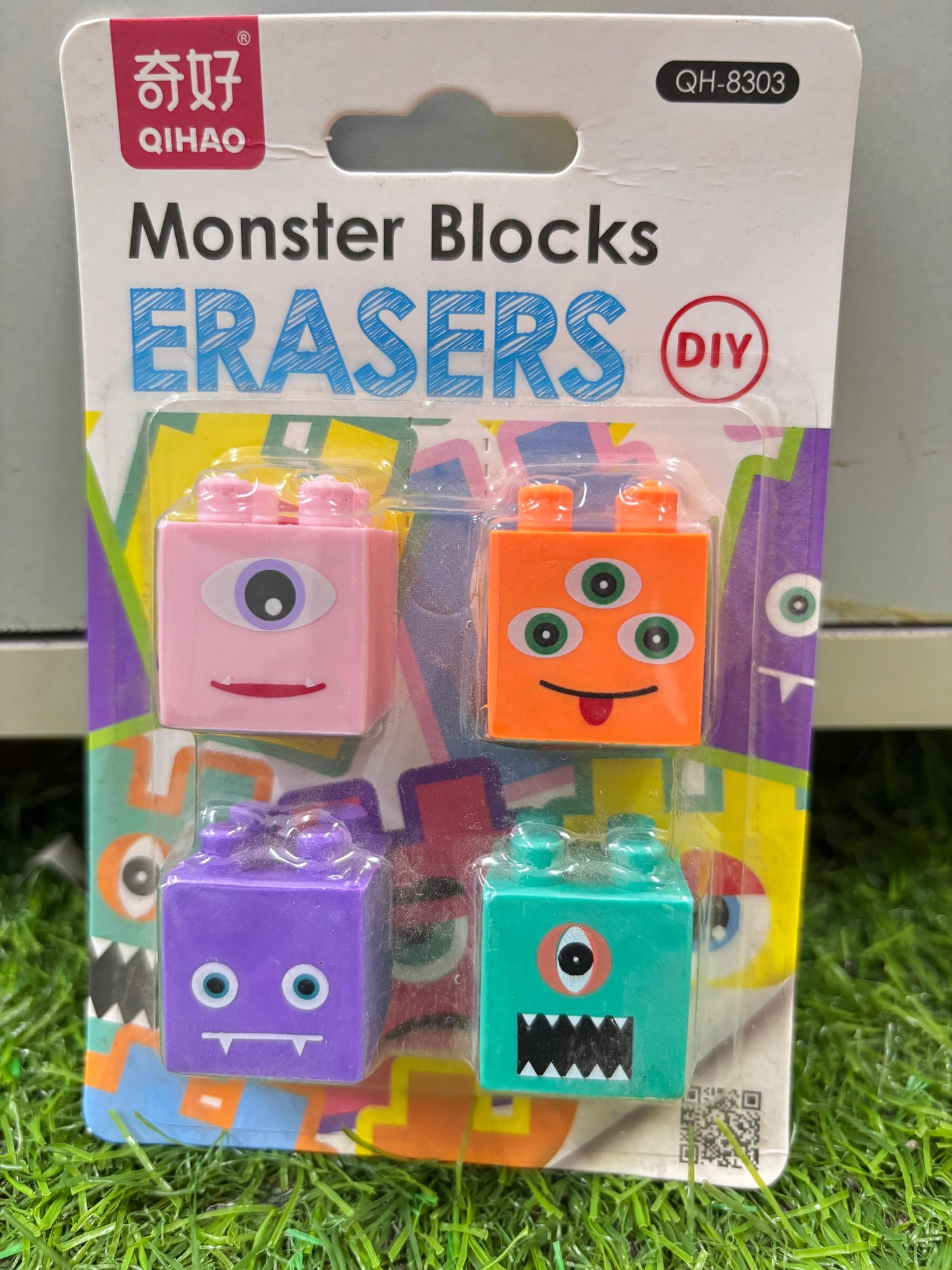 Makeup, Sports, Monster Blocks Eraser Set