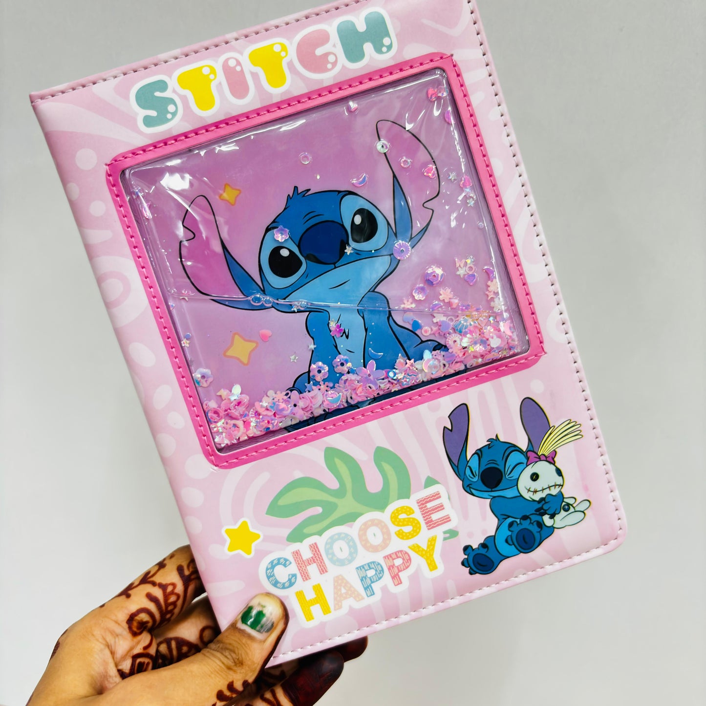 Stitch And Capybara Glitter A5 Water Diary