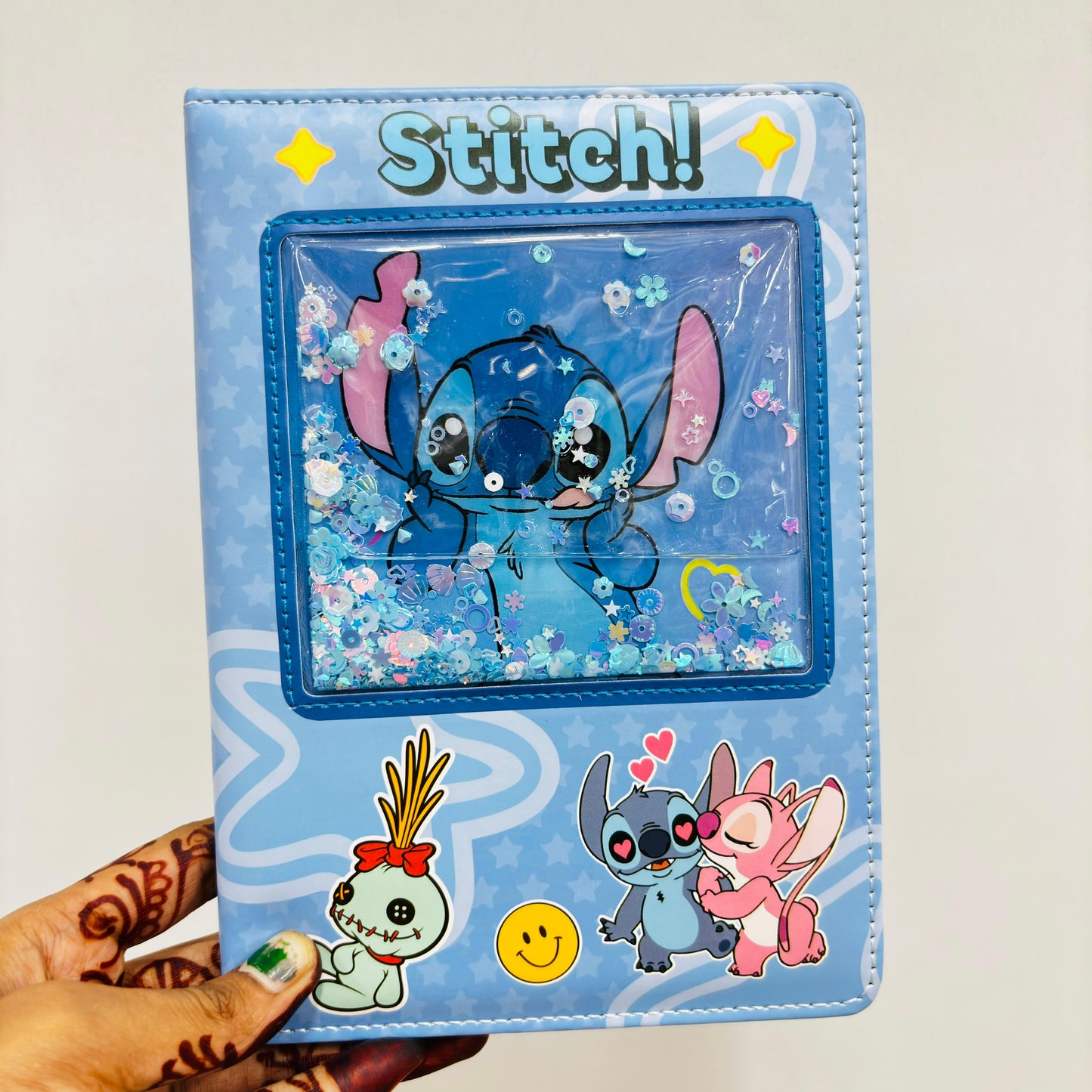 Stitch And Capybara Glitter A5 Water Diary