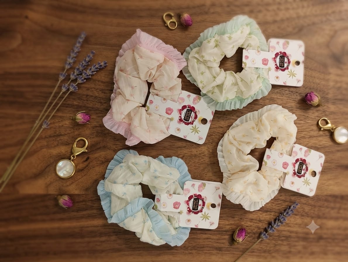 Soft Petal Scrunchies