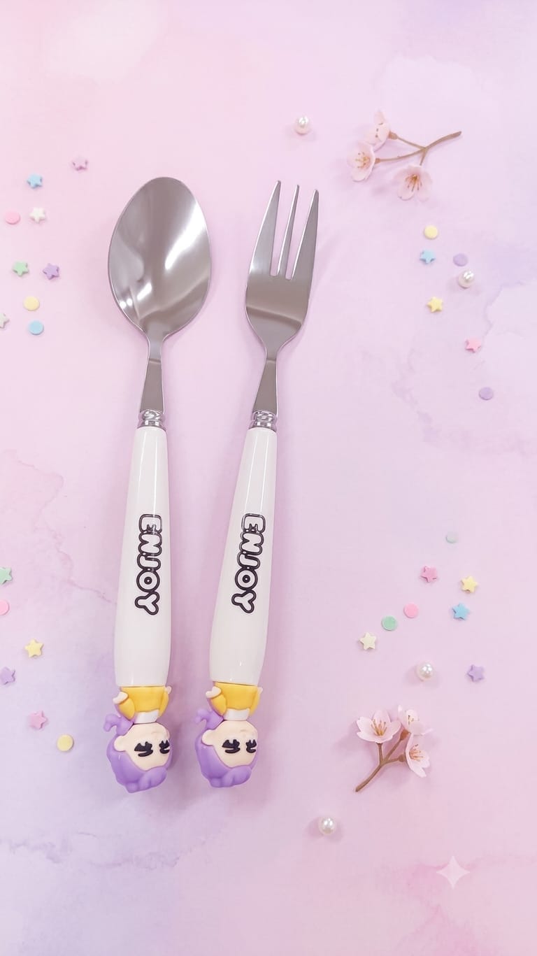 K-Pop inspired stainless steel spoon and fork set