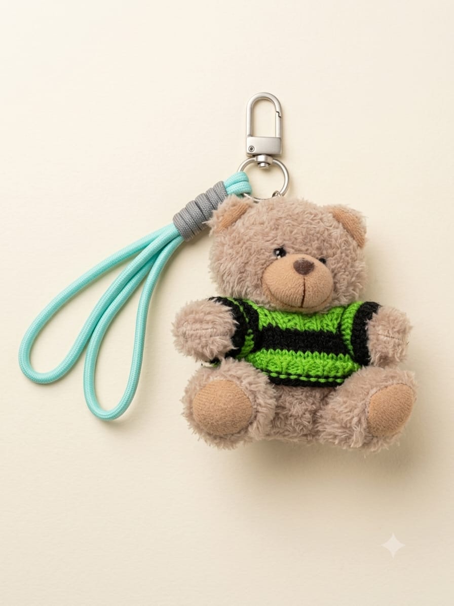 Minty Bear Plush Keychain π§Έπ
