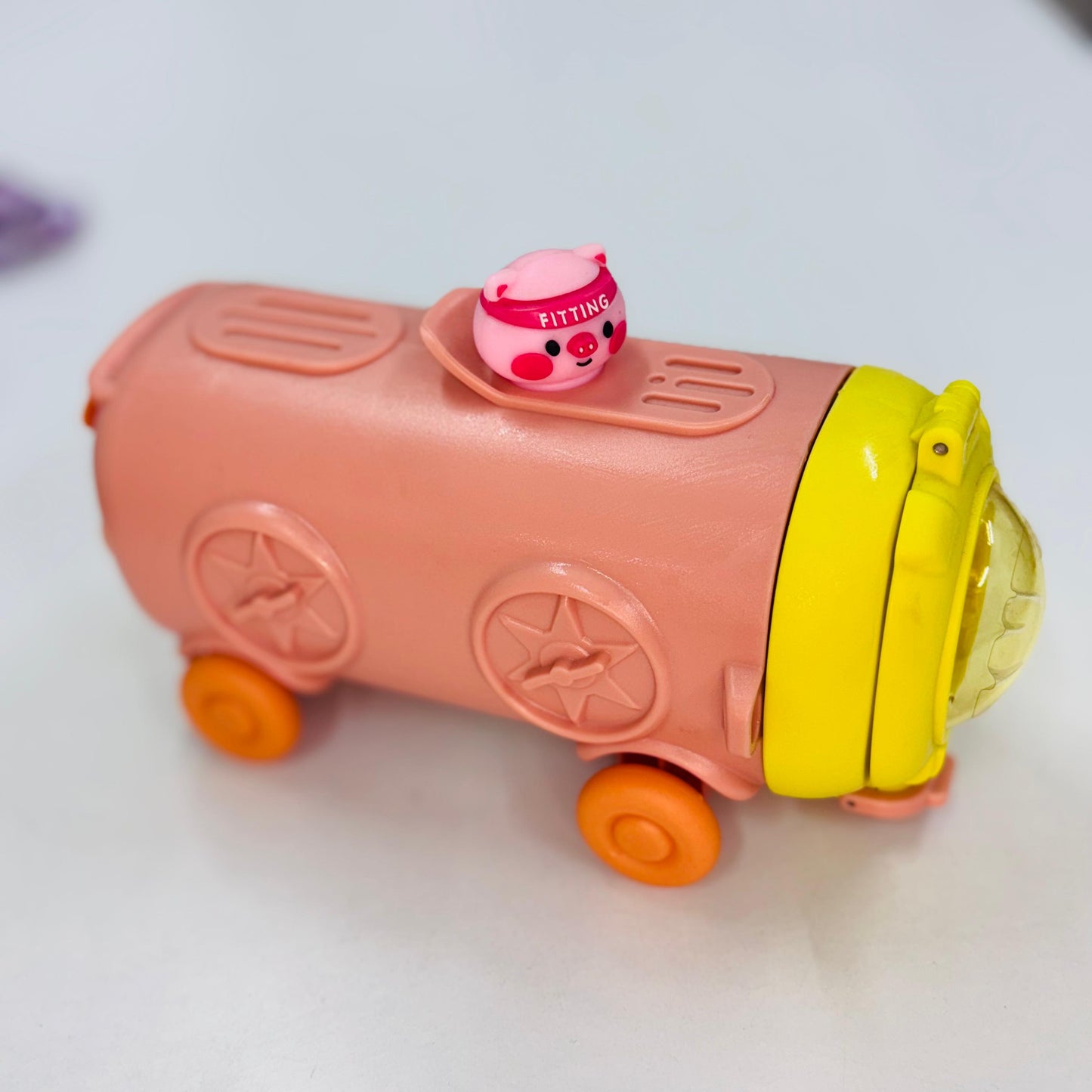 Water Bottle with Wheels and Duck Design