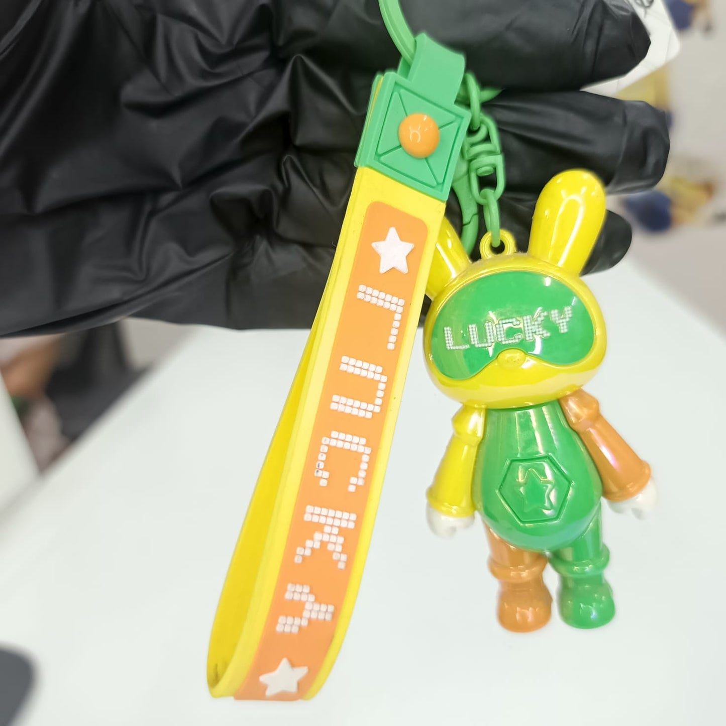 Cat And Lucky Rabbit Keychain