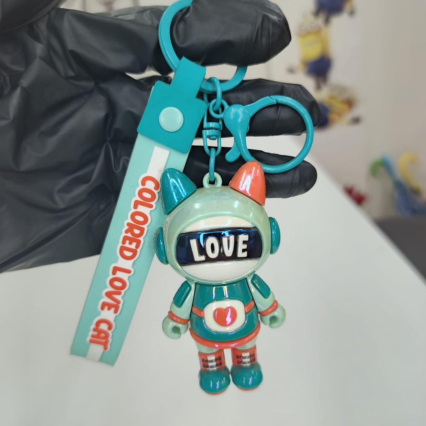 Cat And Lucky Rabbit Keychain