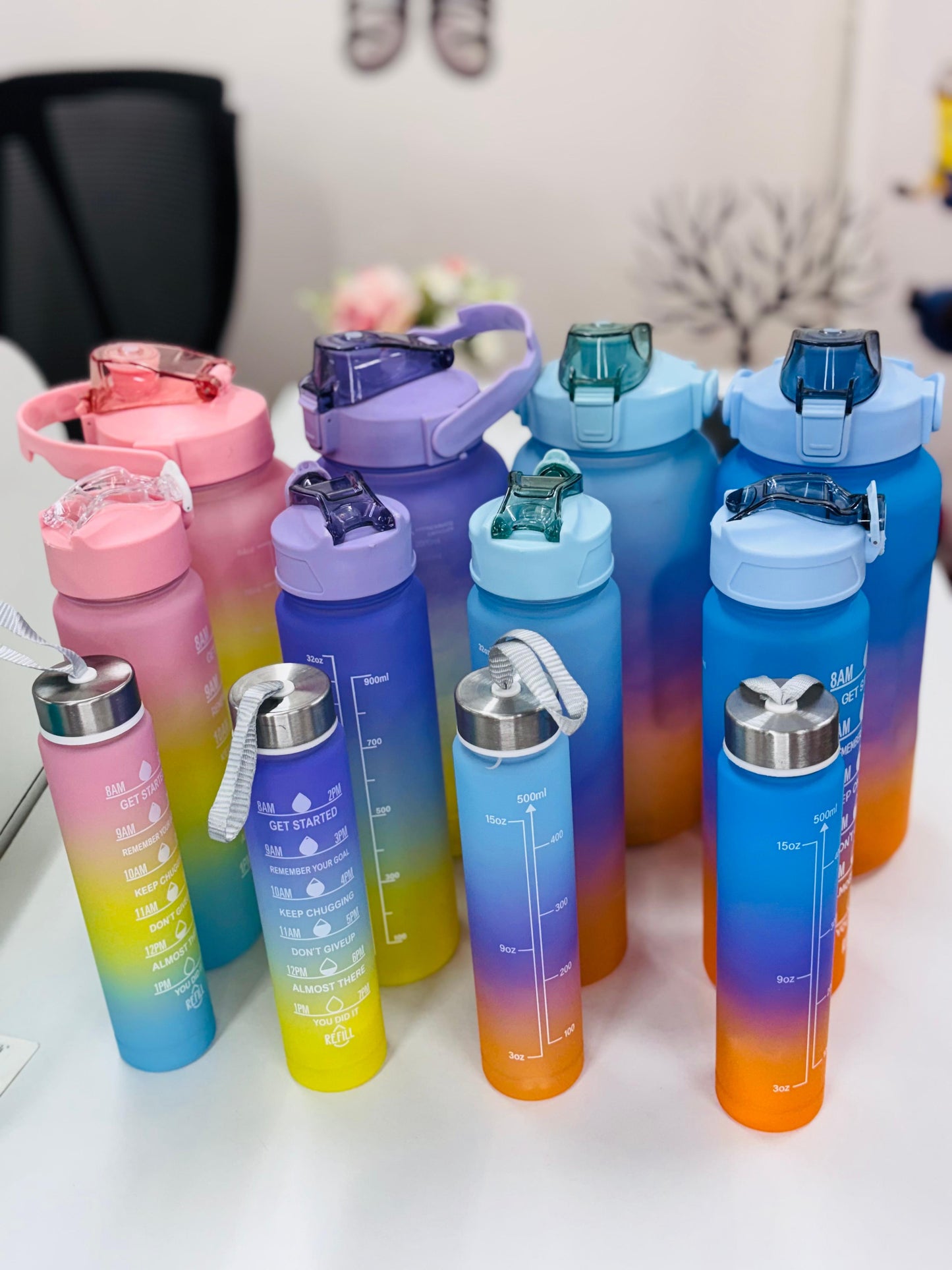Motivational 3 in 1 Water Bottles