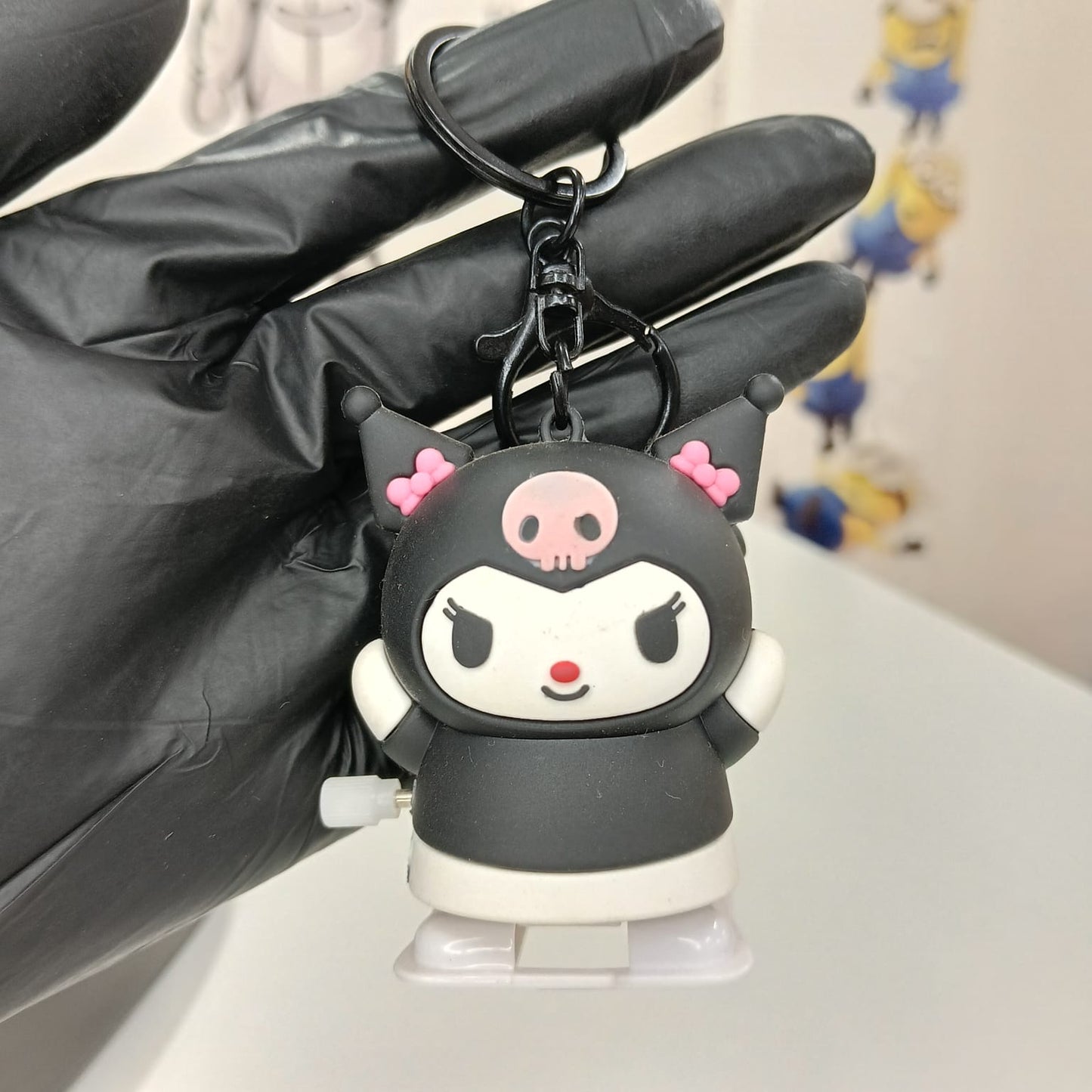 Sanliou Kuromi Keychain Kawaii Cute Cartoon Walking Doll