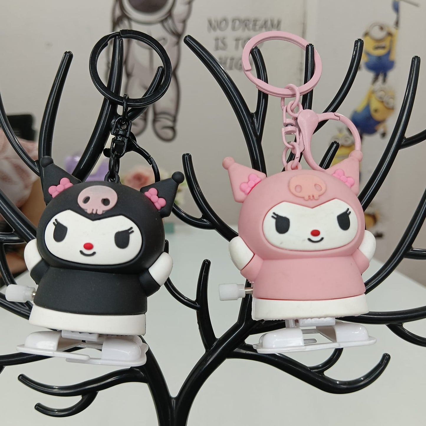 Sanliou Kuromi Keychain Kawaii Cute Cartoon Walking Doll