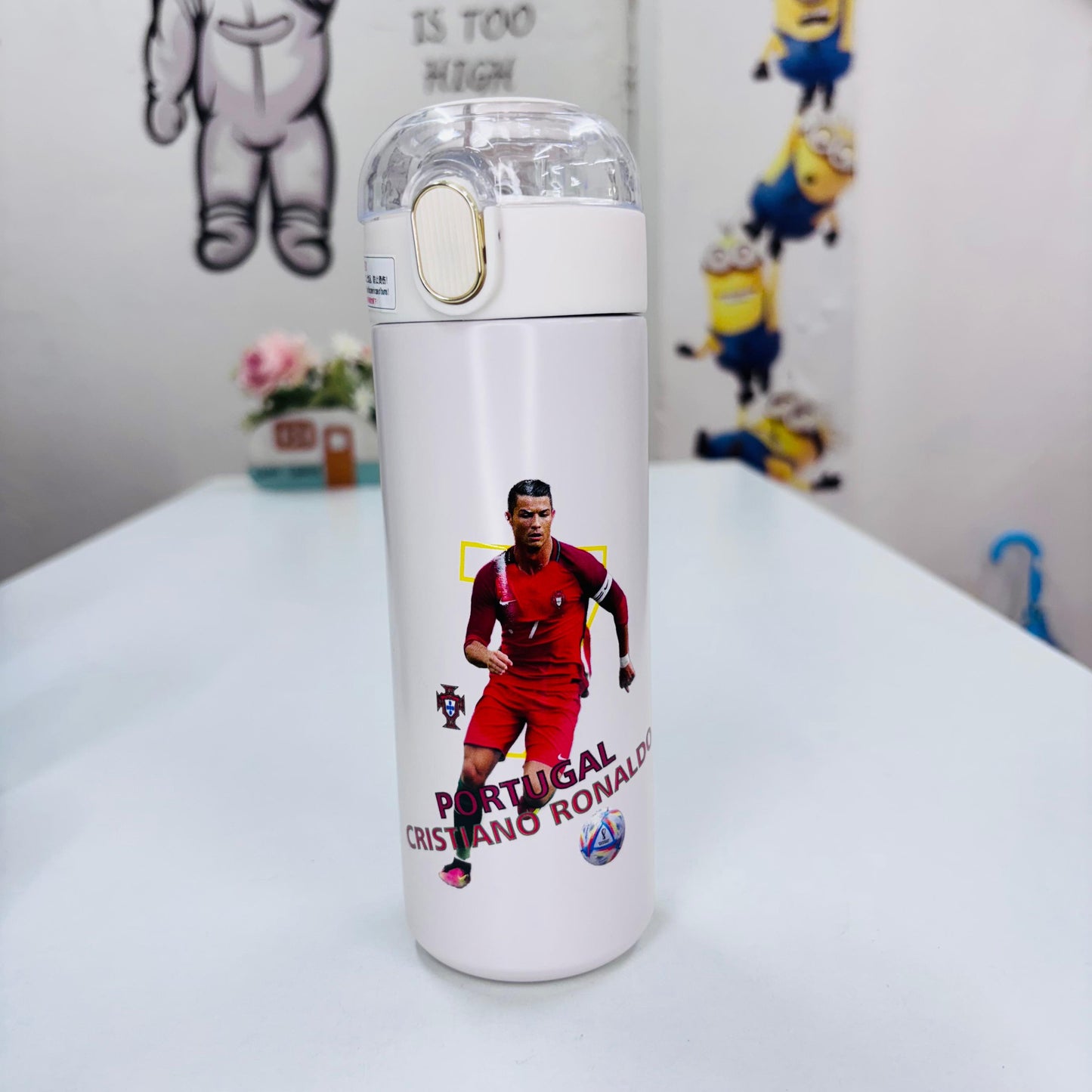 Football Stainless Steel Water Bottle
