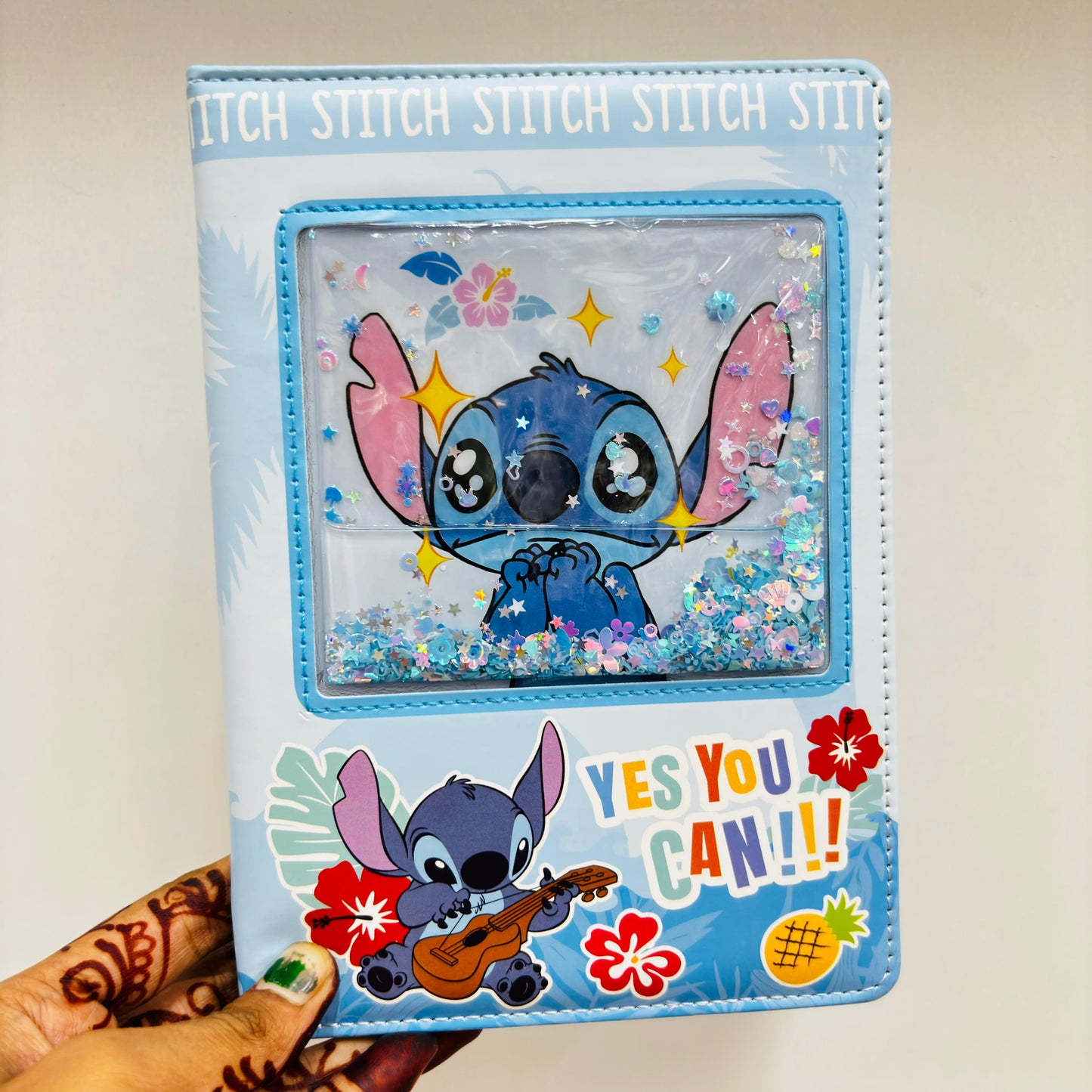 Stitch And Capybara Glitter A5 Water Diary