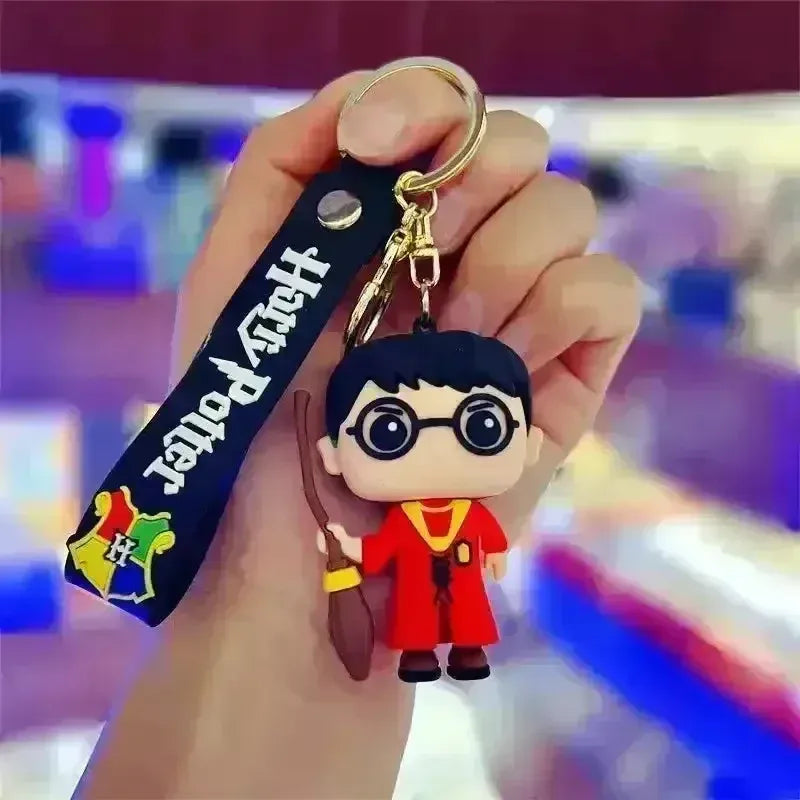 New Harry Potter Broom/Blk Coat Rubber Keychain