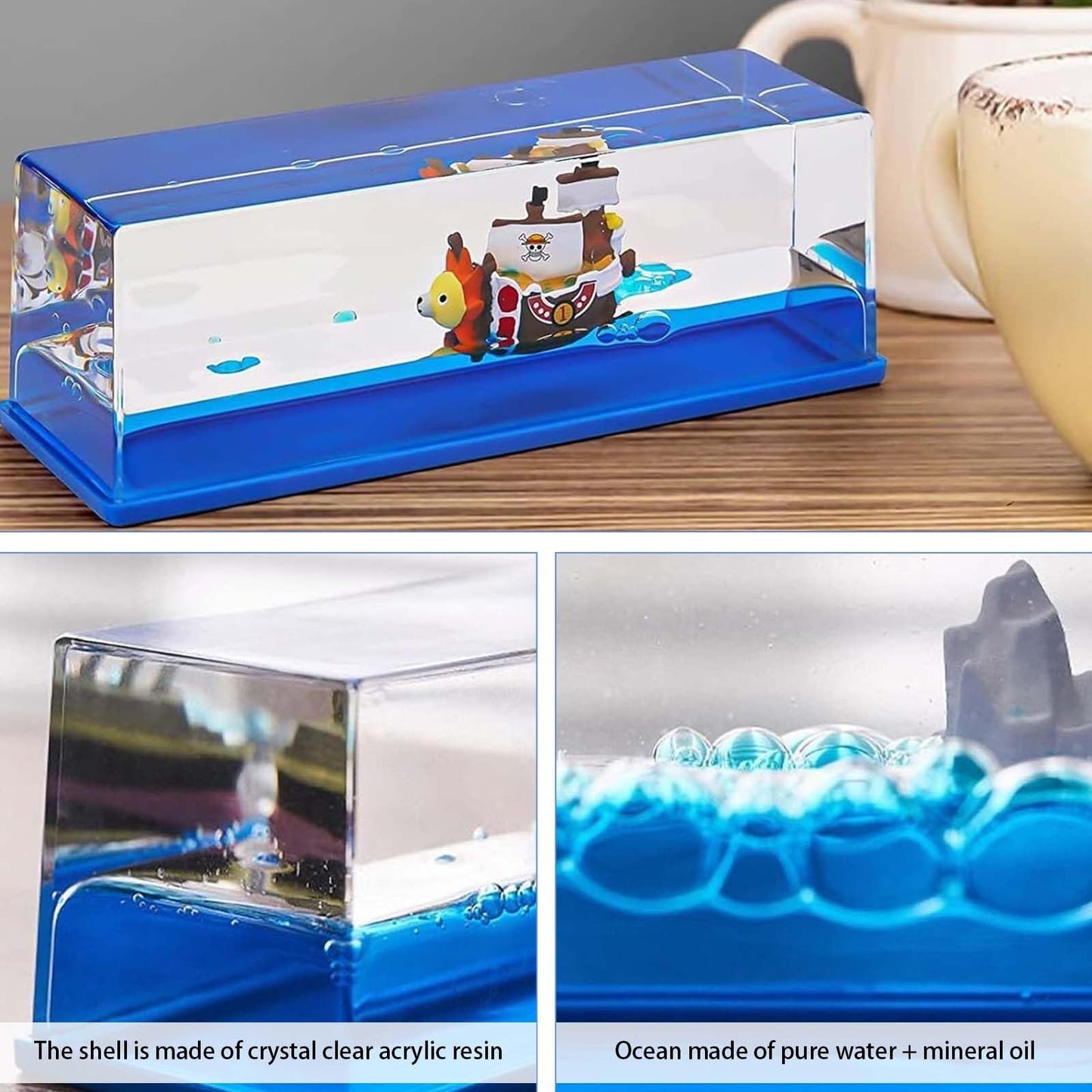 Luffy Ship Water Showpeice Paper Weight Large
