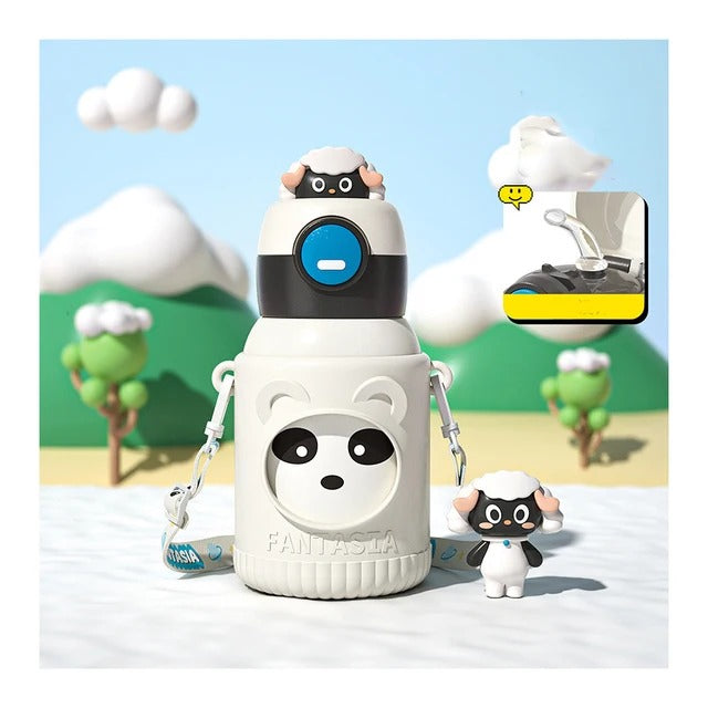 Hot & Cold Stainless Steel Sipper Bottle with Straw