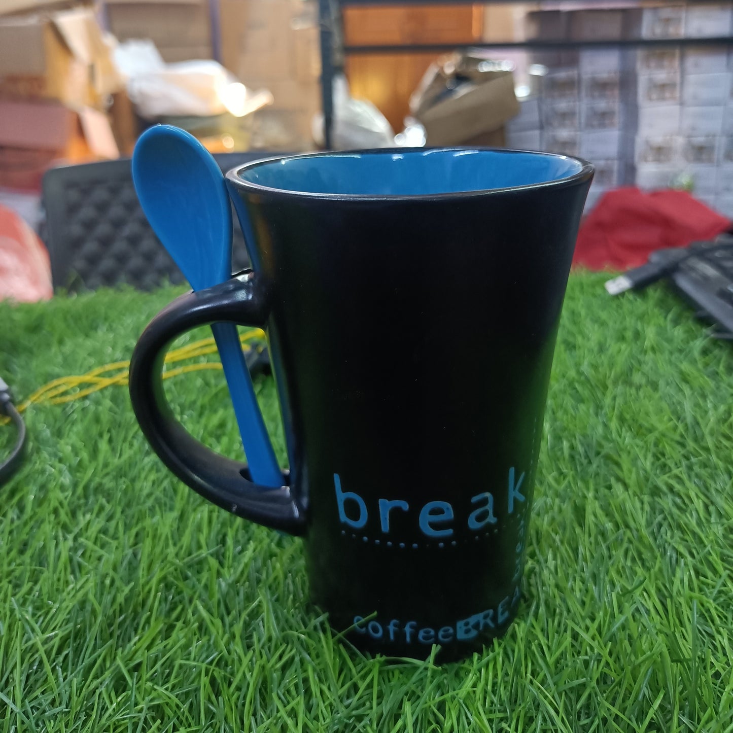 Ceramic Coffee Mug With Spoon