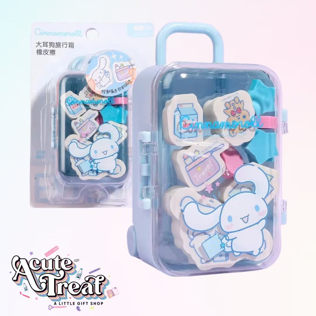 Kawaii Suitcase Eraser Set