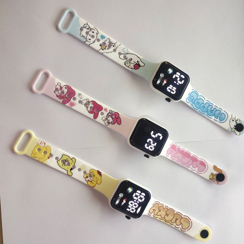 Kids' Digital Watch with Cartoon-Printed Strap.