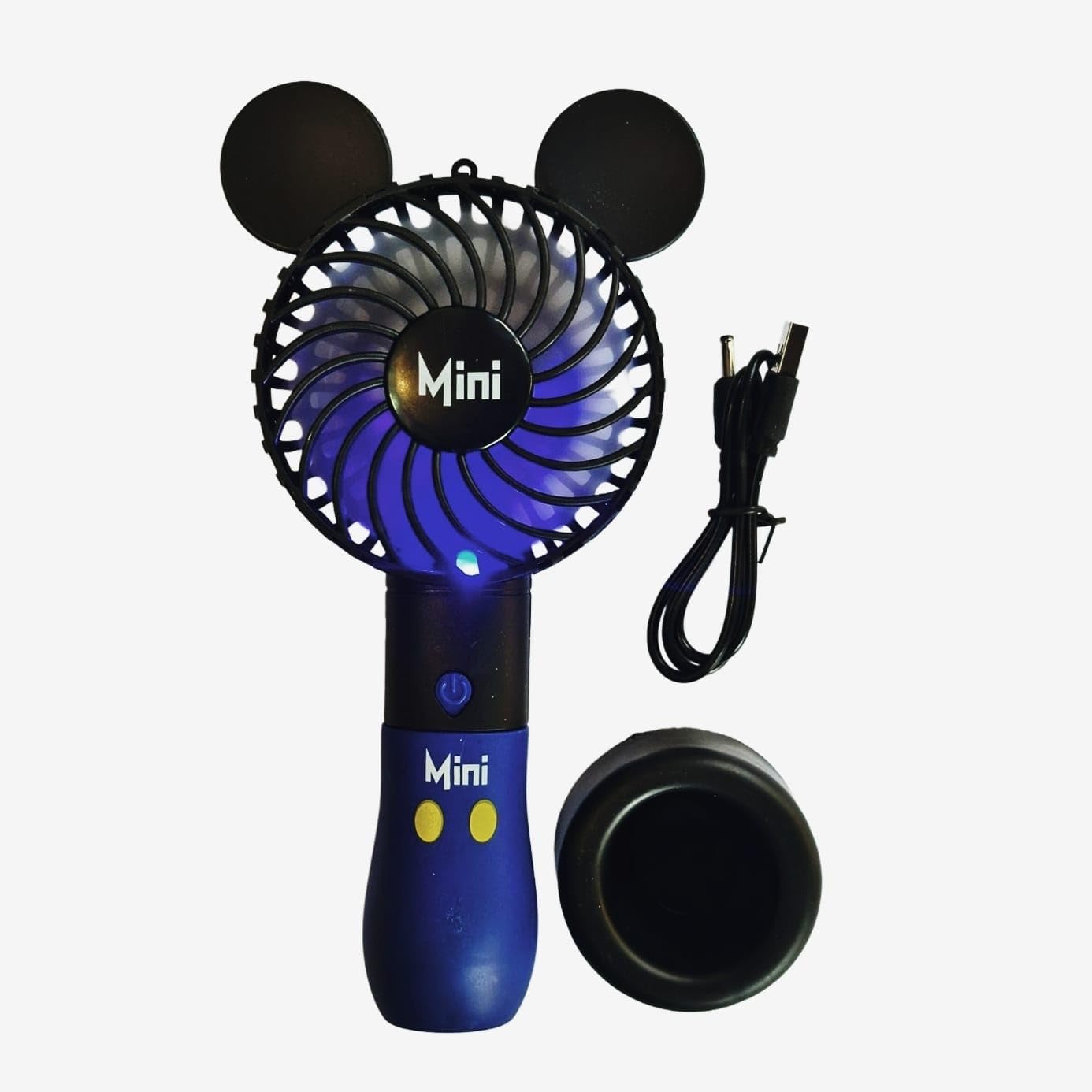 Cartoon Mini Fan USB Rechargeable light portable desk