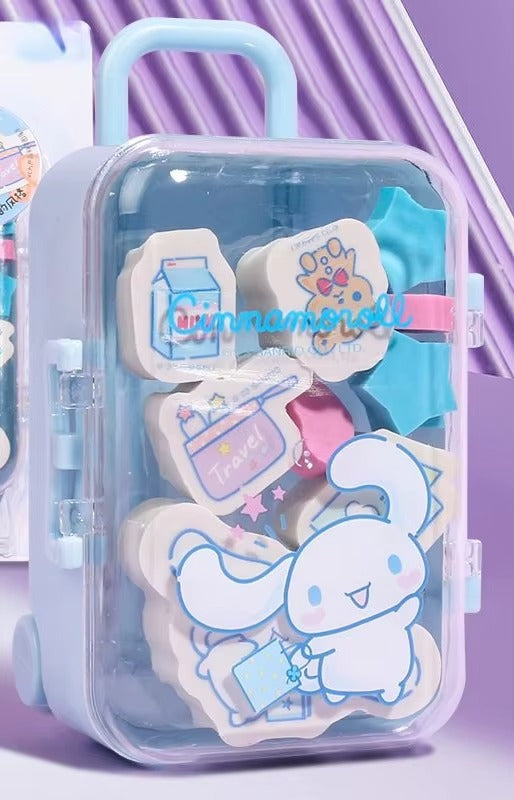 Kawaii Suitcase Eraser Set