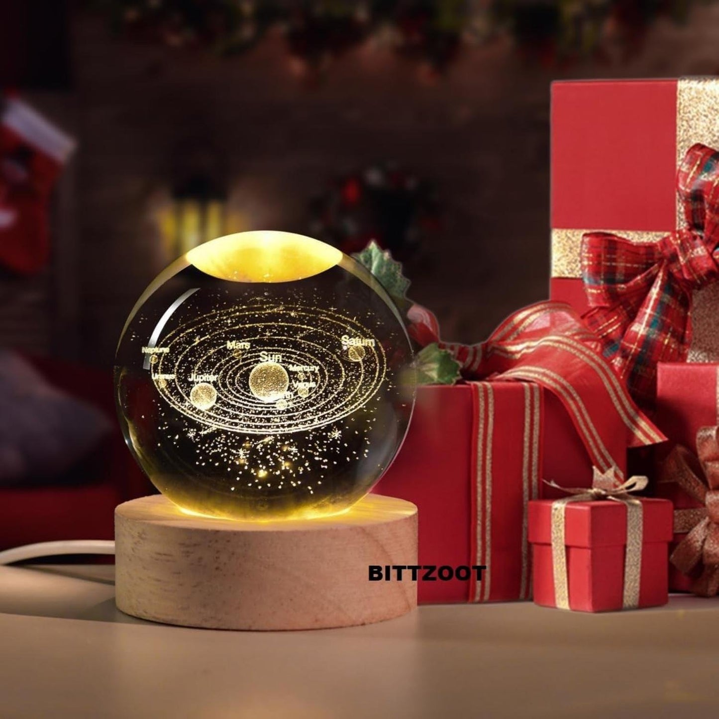 3D Galaxy Crystal Ball Night Lamp