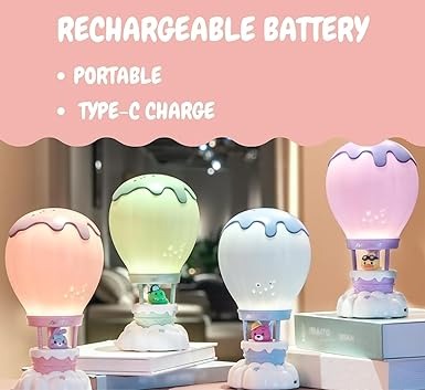 Ice Cream Air Balloon Night Table Lamp