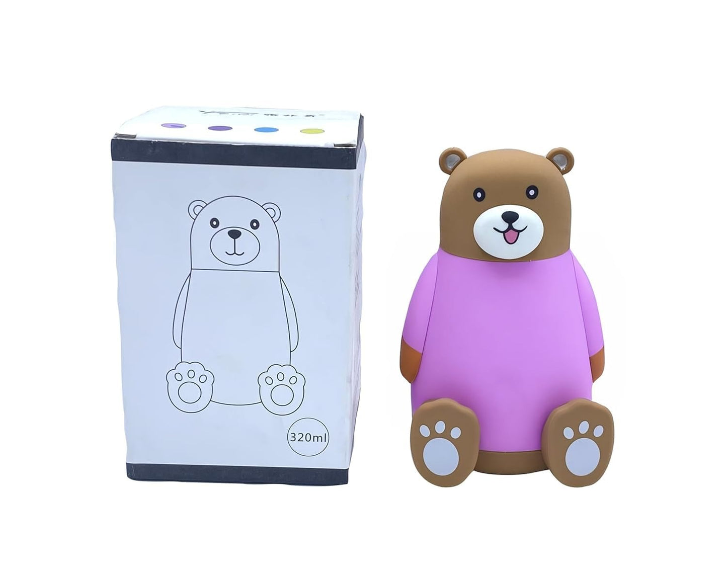 Cute Bear Water Bottles in Colorful Outfits