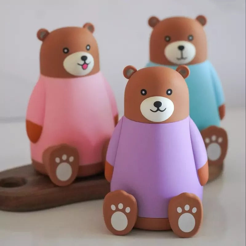 Cute Bear Water Bottles in Colorful Outfits