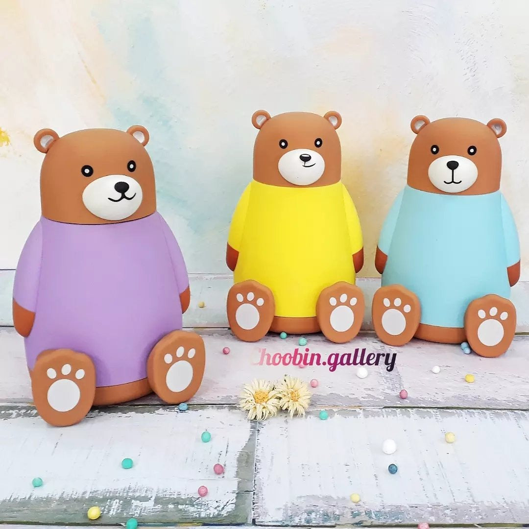 Cute Bear Water Bottles in Colorful Outfits