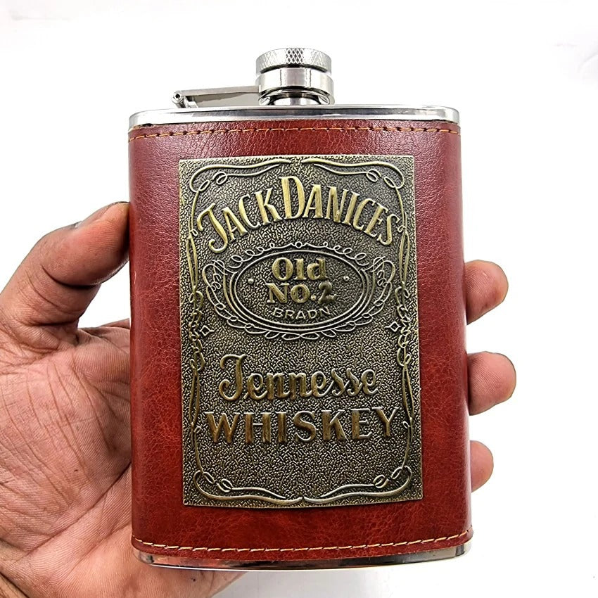 Jack Danices Brown 3D Hip Flask