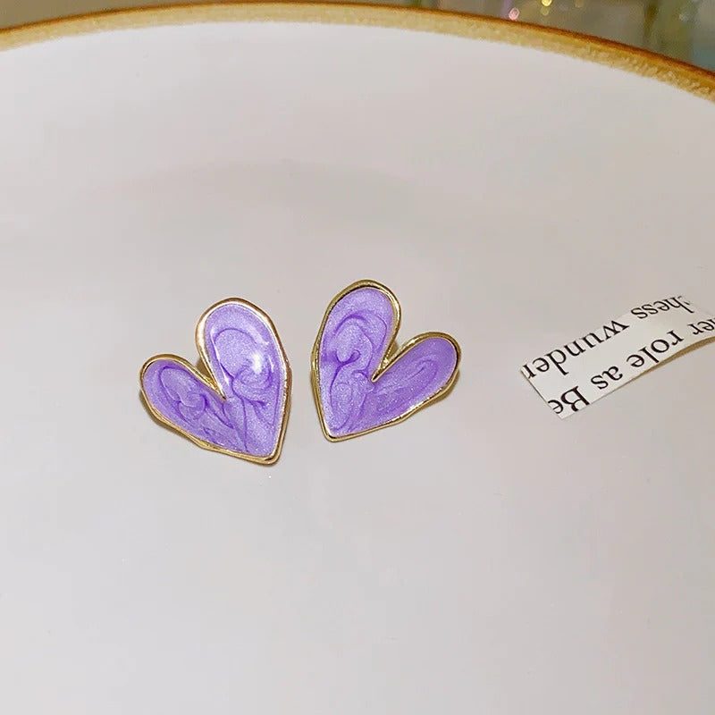 French heart earrings