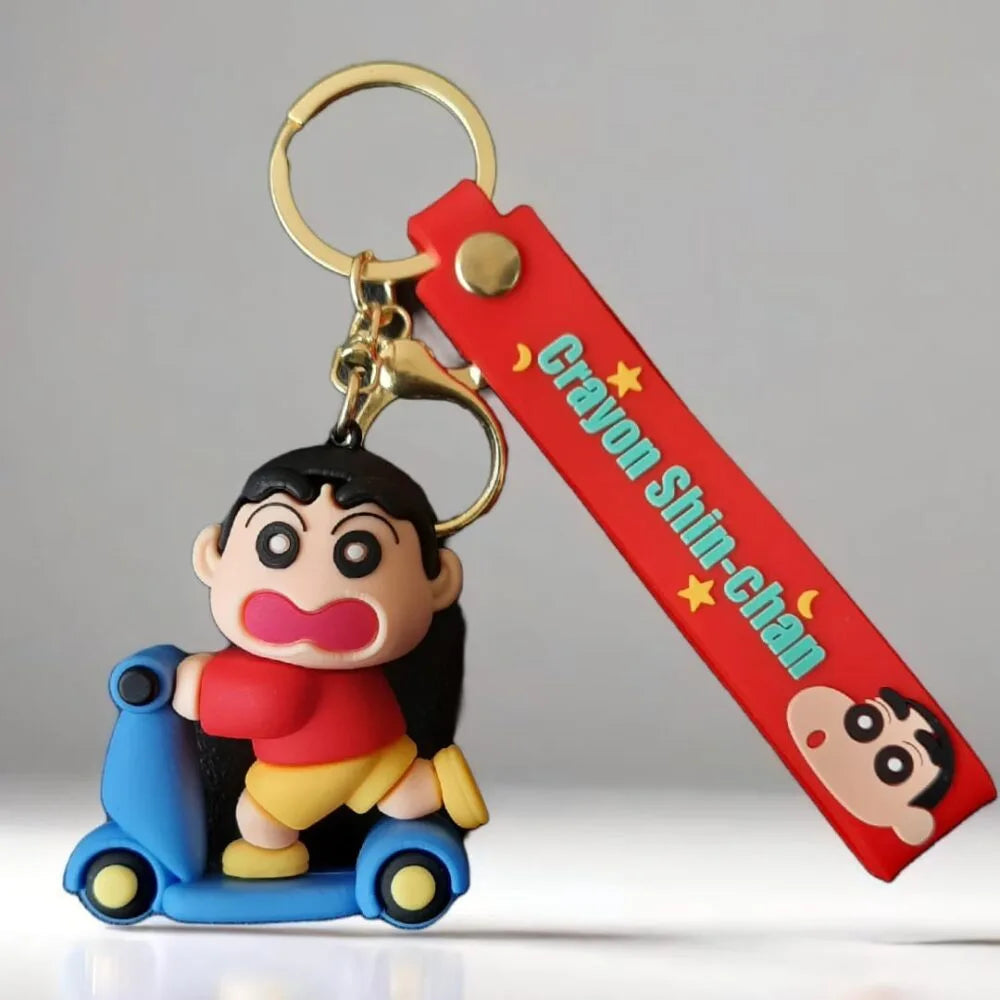 New Shinchan on Bike Rubber Keychain