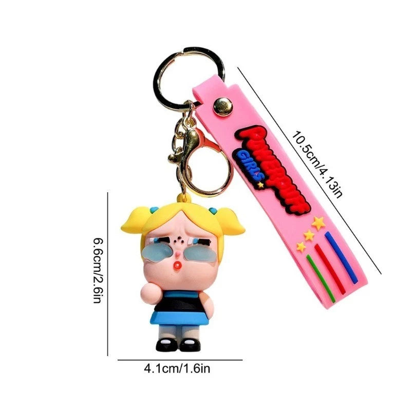 New Powerpuff Glasses Rubber Keychain