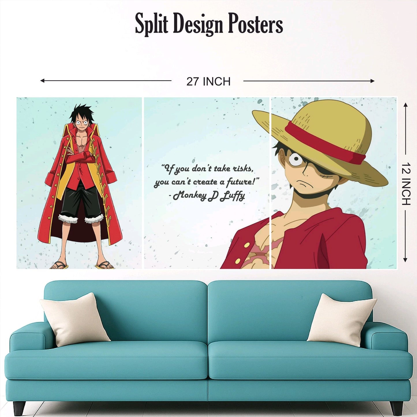 Luffy with Cap Split Design Paper Poster